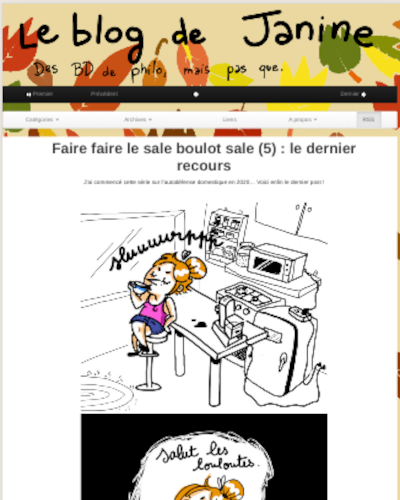 Capture d'écran du site Janinebd.fr : le blog de Janine