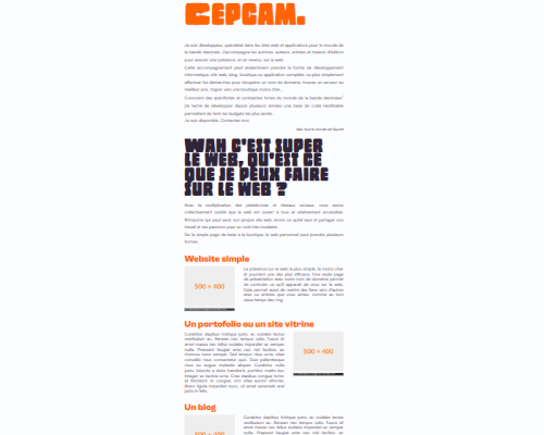 Capture d'écran de ce site web